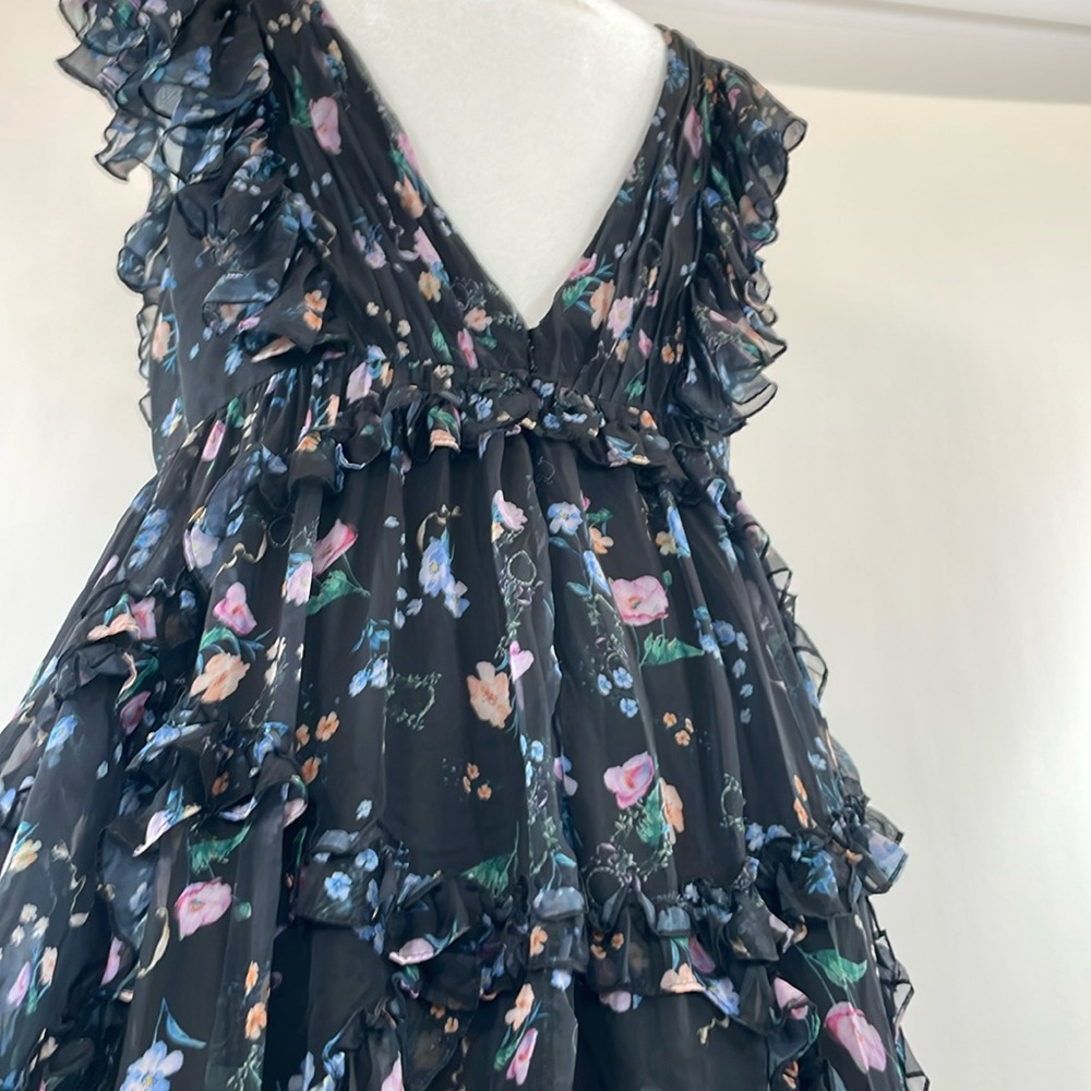 Ieena for Mac Duggal Ruffled Floral Gown, Size 14 - Picture 12 of 16